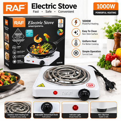 RAF Electric Stove 1000W Single Burner Hot Plate