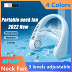 Portable Hanging Neck Fan with Rechargeable Battery and USB Charging