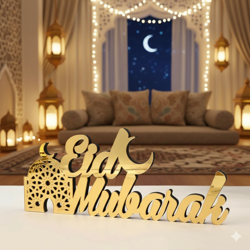 Premium Acrylic Eid Mubarak Table Sign