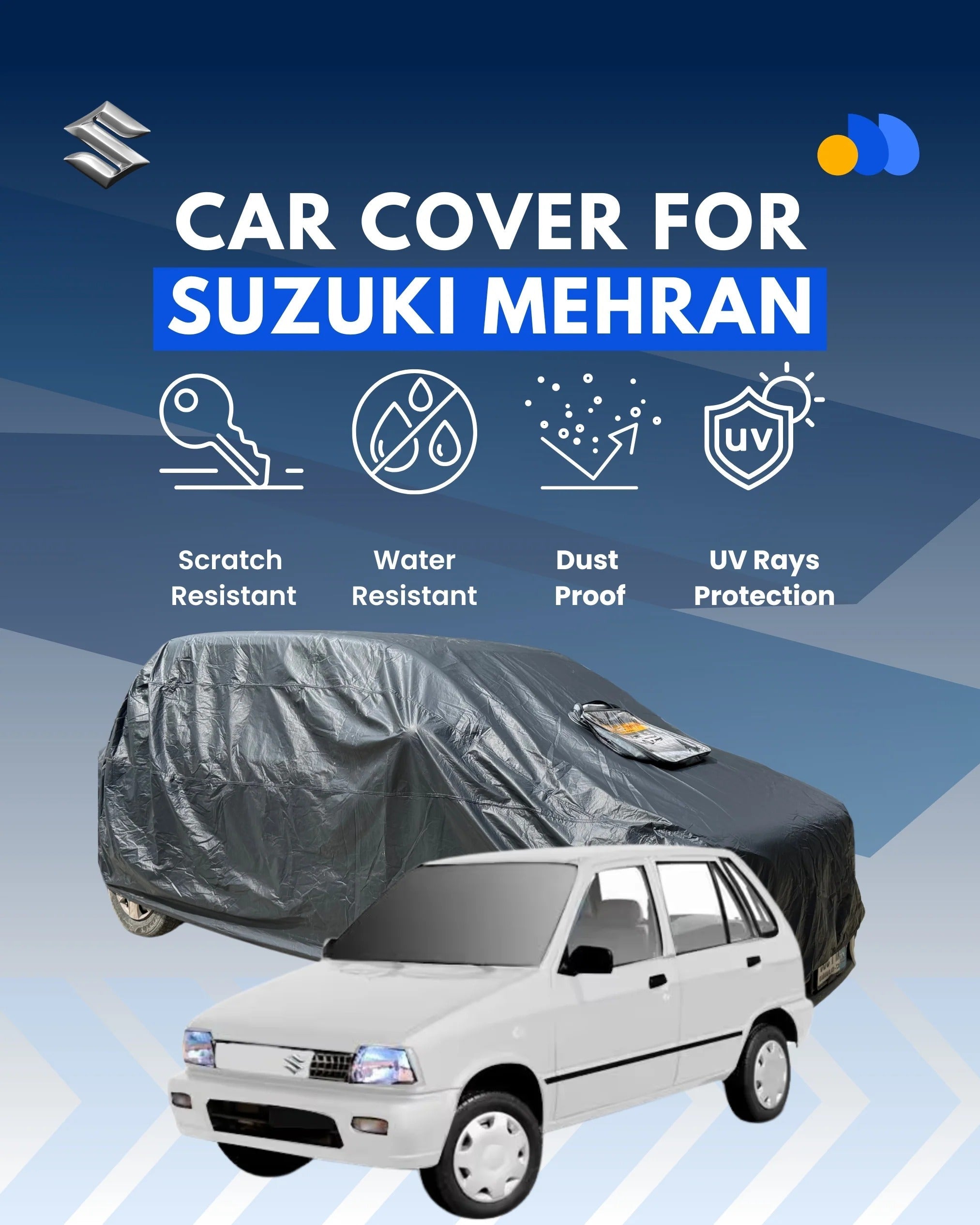 100% WATER & DUST PROOF SUZUKI MEHRAN CAR TOP COVER