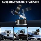 Vacuum Magnetic Phone Holder, Suction Cup Mount, Foldable Strong Black