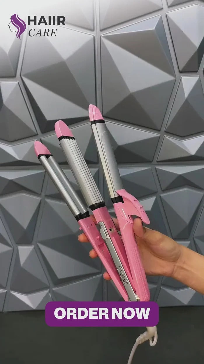 Professional 3-in-1 Hair Styler – Straightener, Curler & Dryer