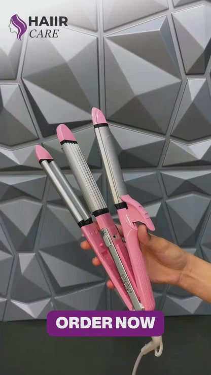 Professional 3-in-1 Hair Styler – Straightener, Curler & Dryer