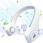 Portable Hanging Neck Fan with Rechargeable Battery and USB Charging