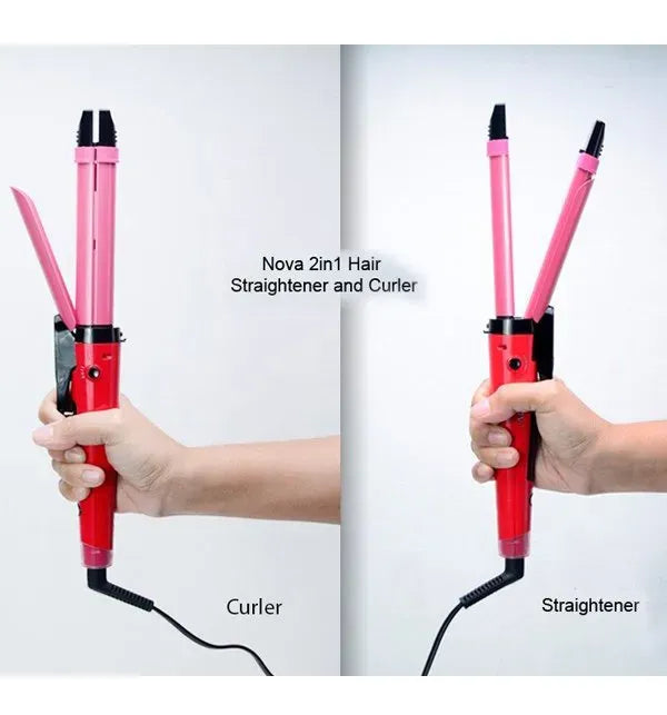 Nova 2 In 1 Professional Hair Curler & Hair Straightener
