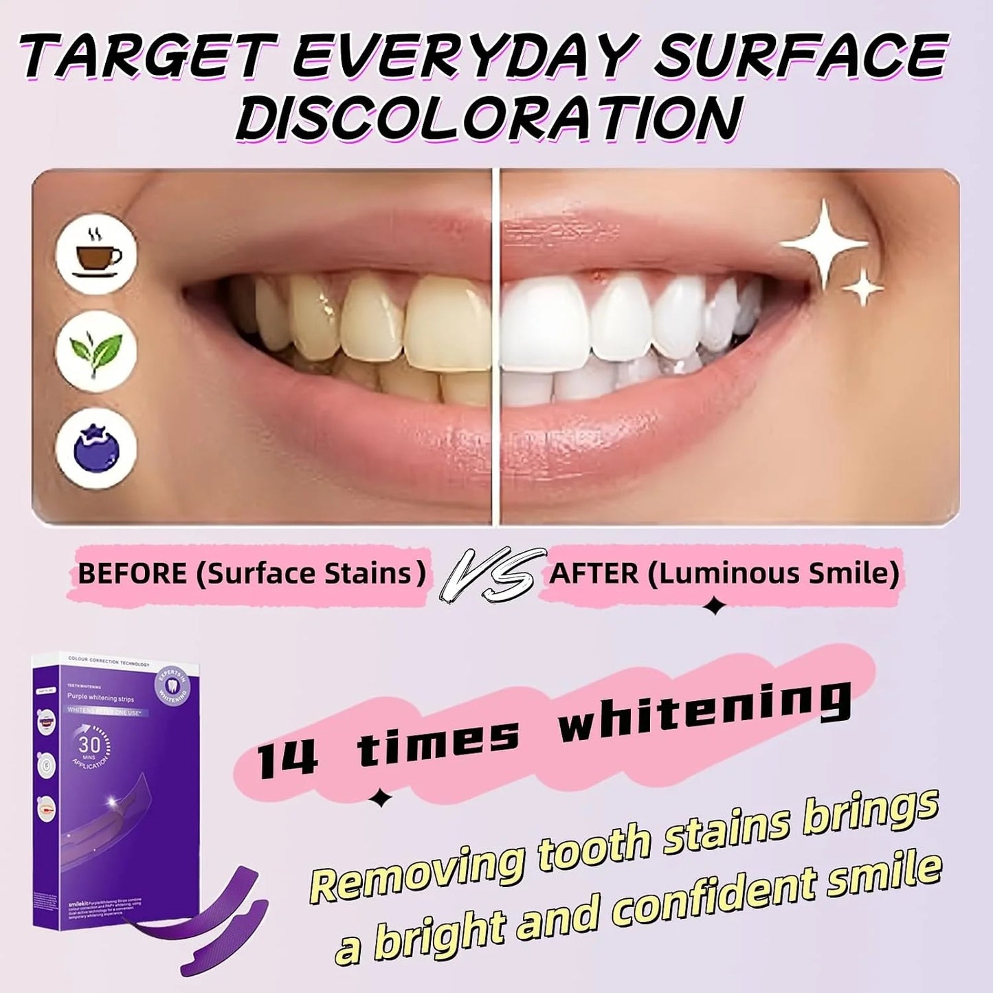 Purple Teeth Whitening Strips – 30 Minute Teeth Whitening