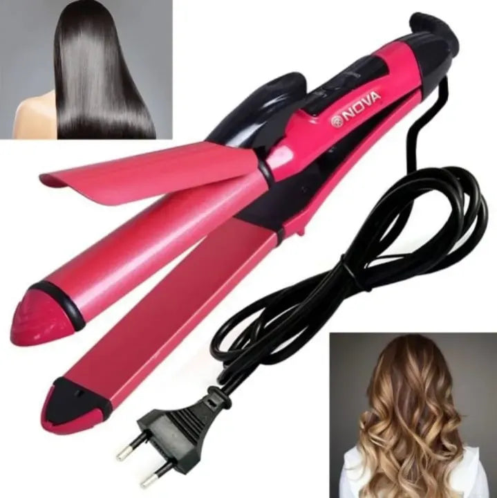 Nova 2 In 1 Professional Hair Curler & Hair Straightener