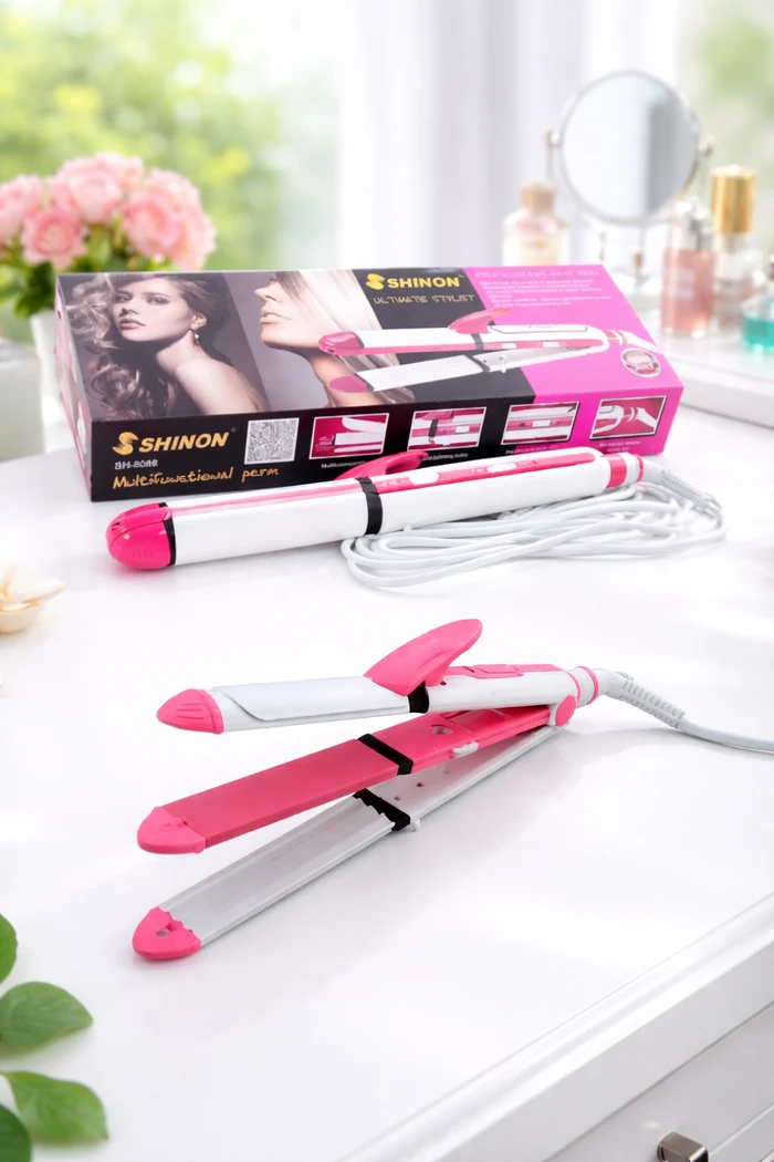 Professional 3-in-1 Hair Styler – Straightener, Curler & Dryer